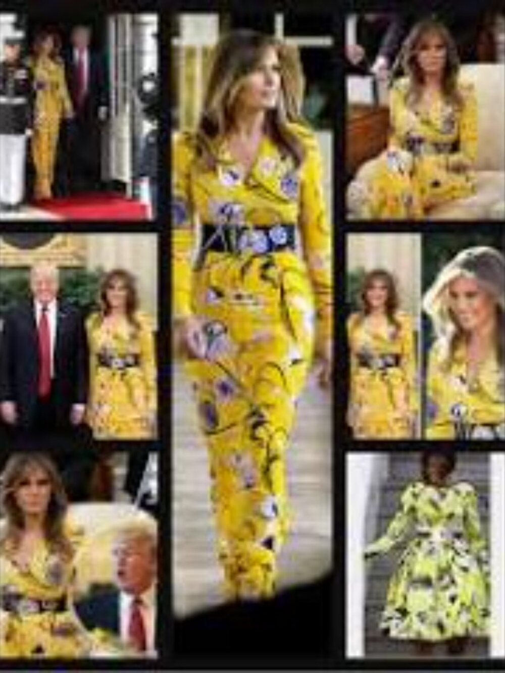 Emilio Pucci Yellow print dress with attached belt